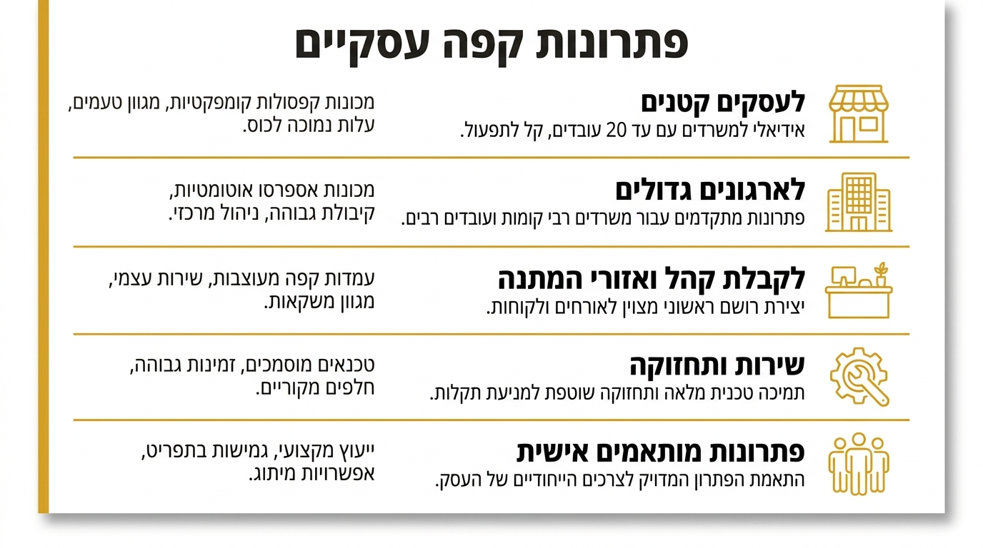מיפוי צרכים עסקיים לפתרונות קפה במשרד