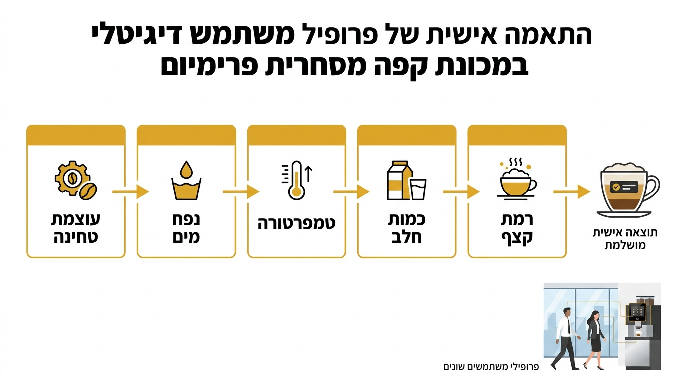 מטחנת קפה מובנית במכונה אוטומטית לעסקים