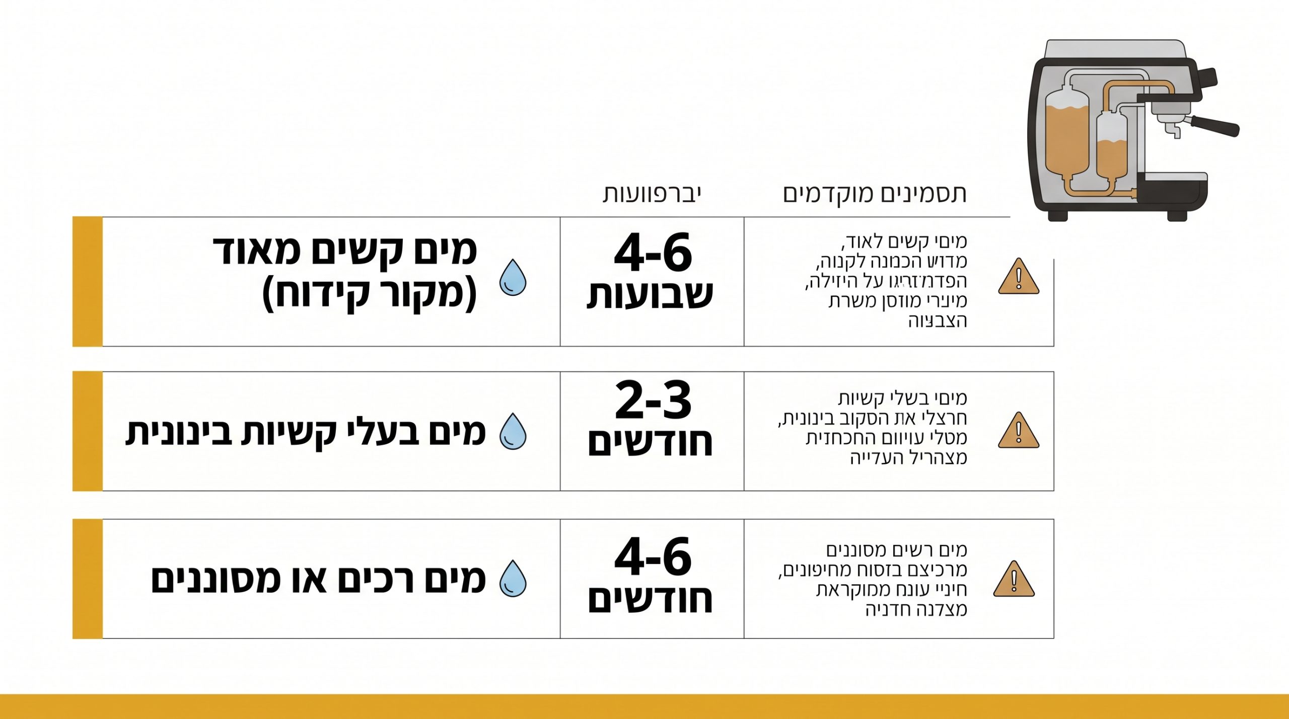 תדירות תחזוקת מכונת קפה - לוח זמנים מפורט לניקוי ואבנית