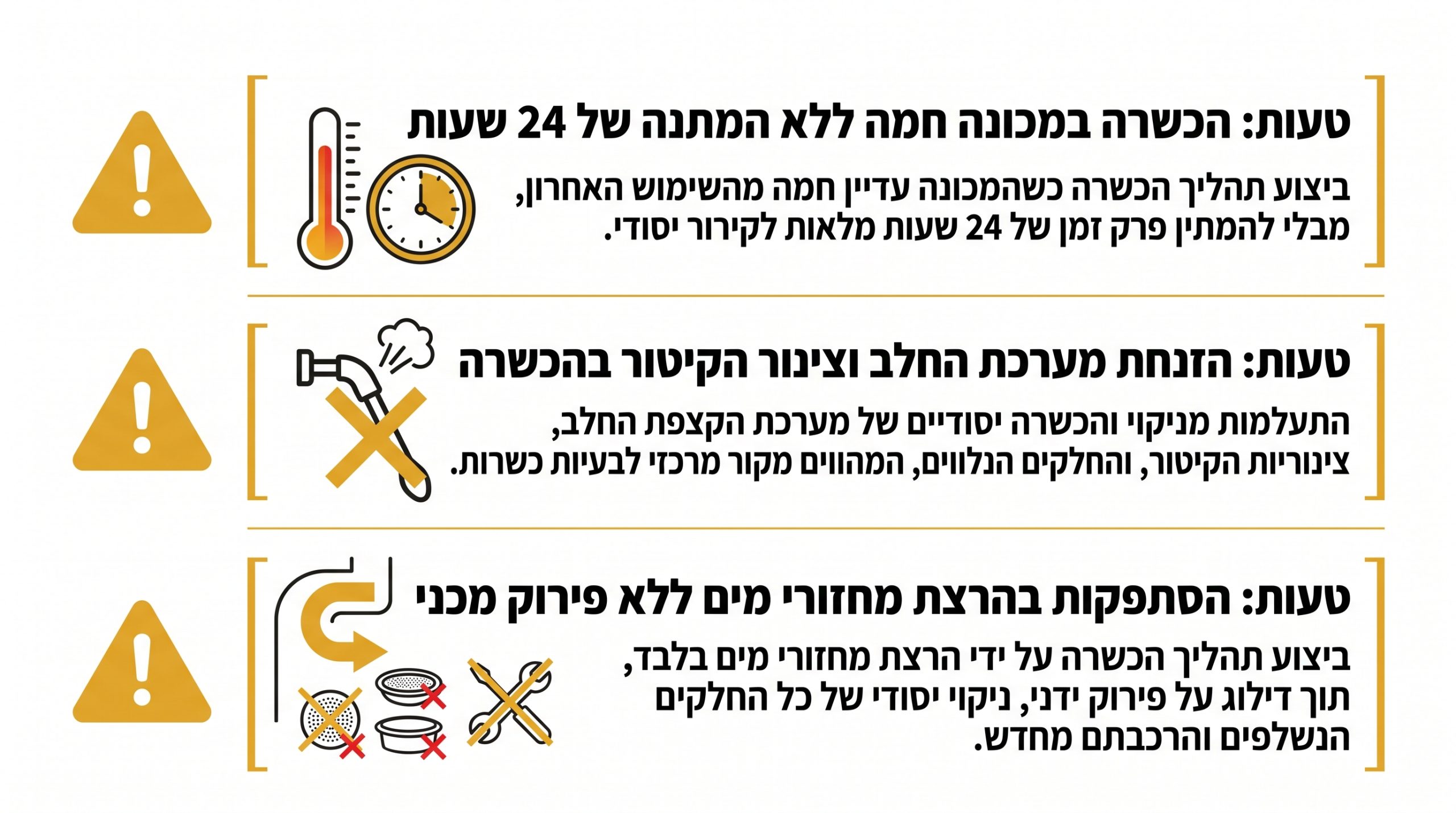 הכשרת מכונת קפה פולים אוטומטית לפסח - טעויות נפוצות שכדאי להימנע מהן