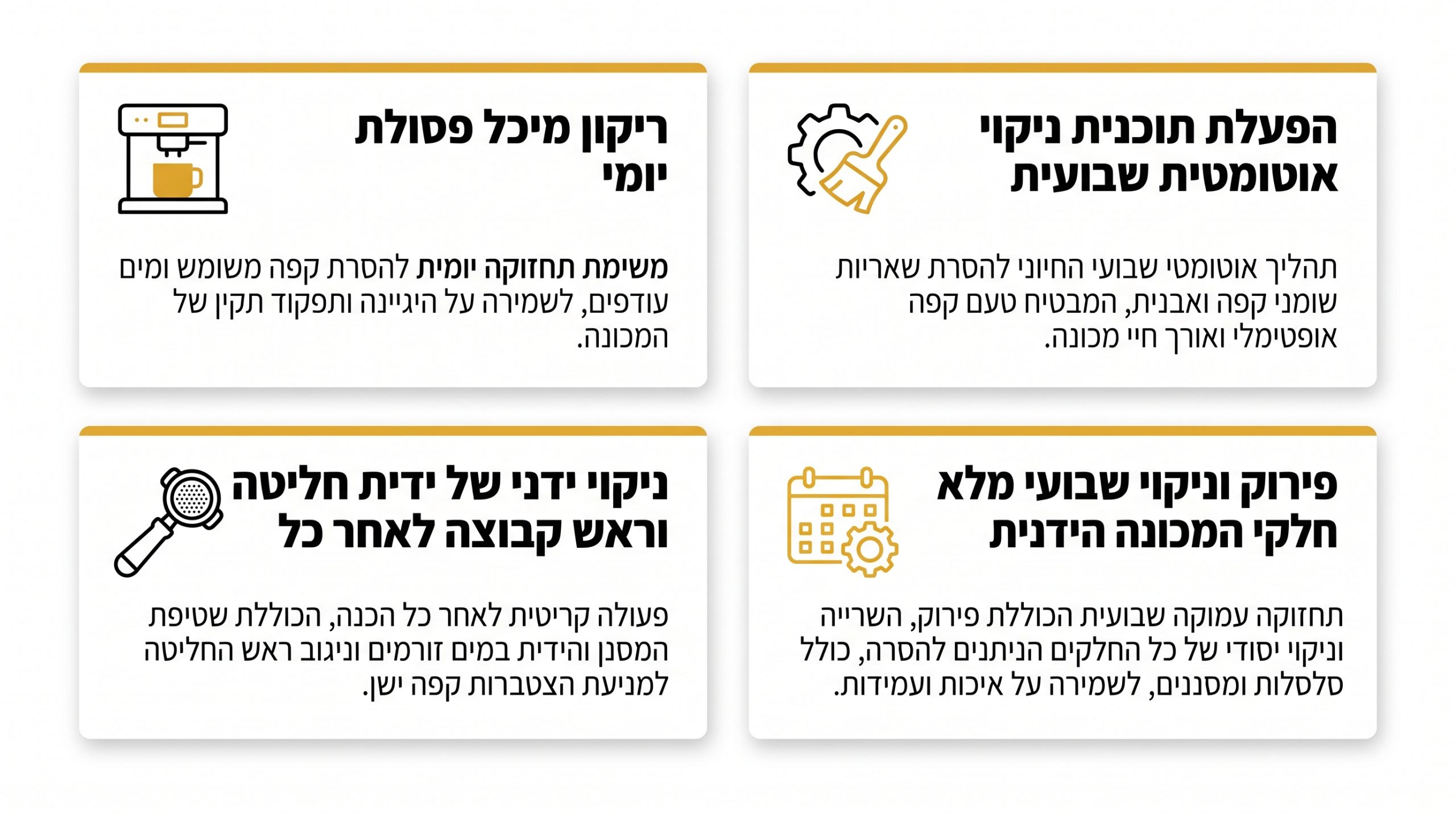השוואה בין תחזוקת מכונת קפה אוטומטית לידנית