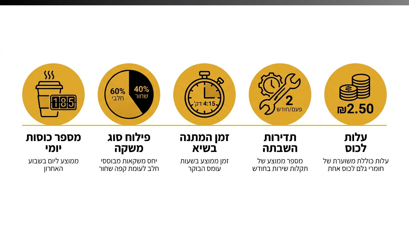 מדדים מרכזיים למעקב אחר פינת הקפה בעסק